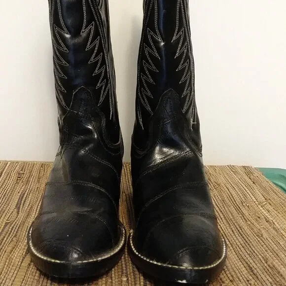 Black BRONCO Cowboy Boots Men's Size 11 EE - 1920 - Picture 7 of 16